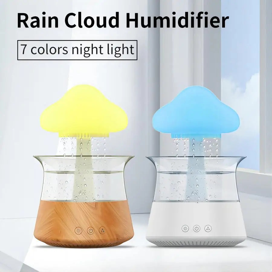 Relaxing Rain Cloud Diffuser & Humidifier with Colorful LED Lamp - Ecorix