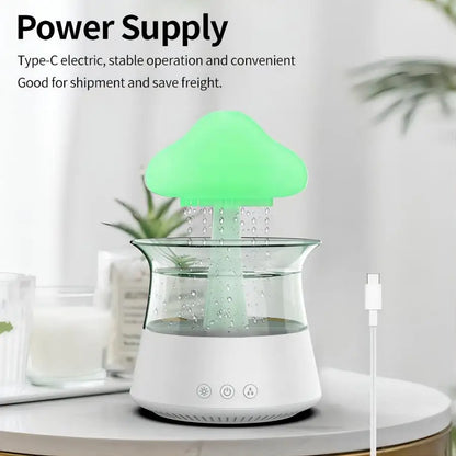 Relaxing Rain Cloud Diffuser & Humidifier with Colorful LED Lamp - Ecorix