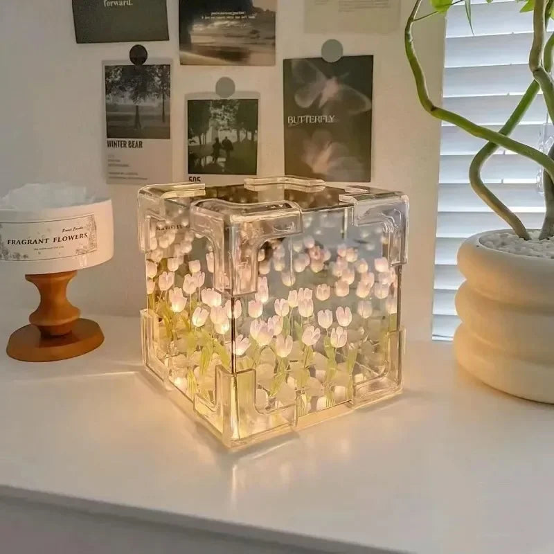 DIY Tulip Cube Small Night Lamp - Ecorix