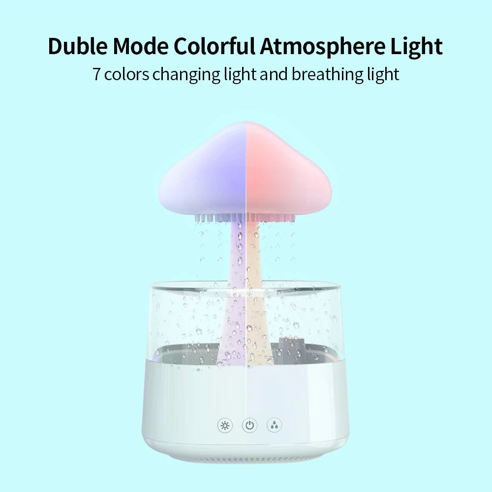 Relaxing Rain Cloud Diffuser & Humidifier with Colorful LED Lamp - Ecorix