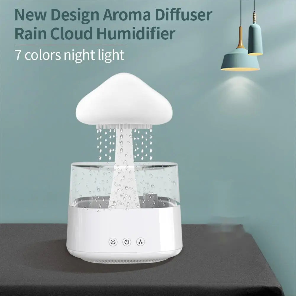 Relaxing Rain Cloud Diffuser & Humidifier with Colorful LED Lamp - Ecorix